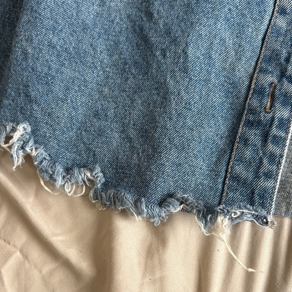 wild fable Washed Blue Denim Button-Front Jacket - Picture 3 of 5